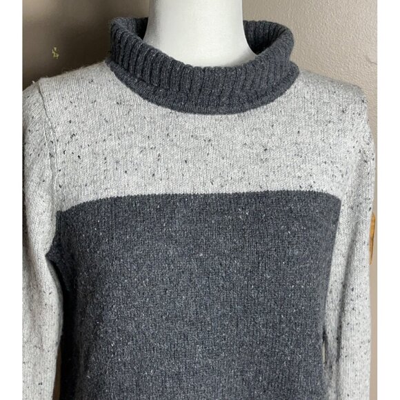 LL Bean Sweater Gray Blend Funnel Turtleneck Preppy Cozy Classic Basic Womens S - Picture 6 of 9